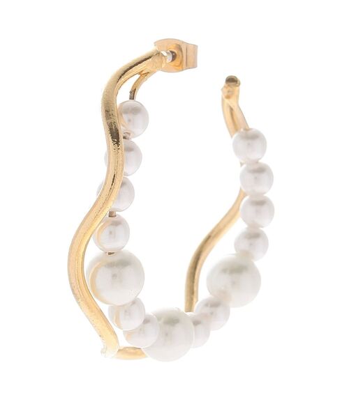 EVRIS（エヴリス）の「PEARL MIX HOOPピアス（ピアス（両耳用）・レディース・シルバー/ゴールド・FREE）」の9枚目の写真