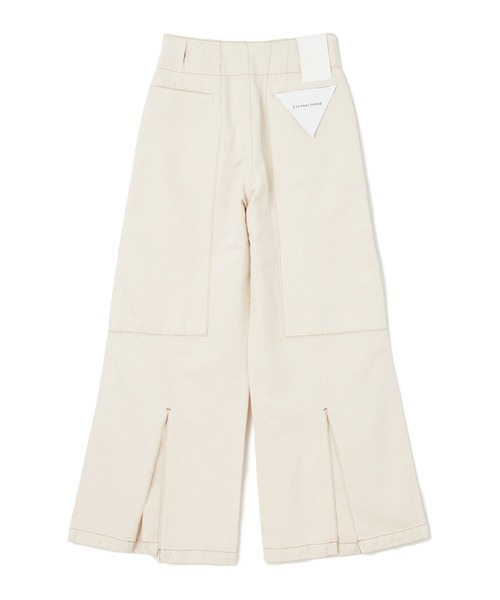 LIVINGTONE（リヴィントーン）の「LIVINGTONE(リヴィントーン) VANDAL - Baker high rise wide with slit（デニムパンツ・レディース・ホワイト/インディゴブルー・36/38/34）」の3枚目の写真