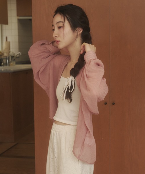 REMOON(リムーン)の「楊柳シアーシャツブラウス(シャツ/ブラウス・レディース・ピンク/ブラック/オフホワイト・FREE)」の20枚目の写真