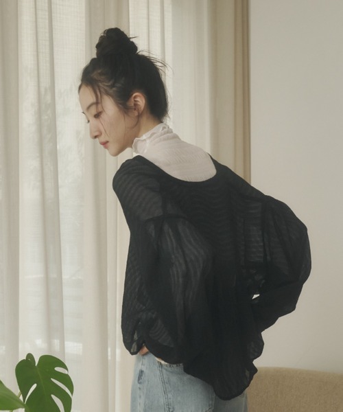 REMOON(リムーン)の「楊柳シアーシャツブラウス(シャツ/ブラウス・レディース・ピンク/ブラック/オフホワイト・FREE)」の16枚目の写真