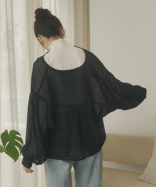REMOON(リムーン)の「楊柳シアーシャツブラウス(シャツ/ブラウス・レディース・ピンク/ブラック/オフホワイト・FREE)」の17枚目の写真