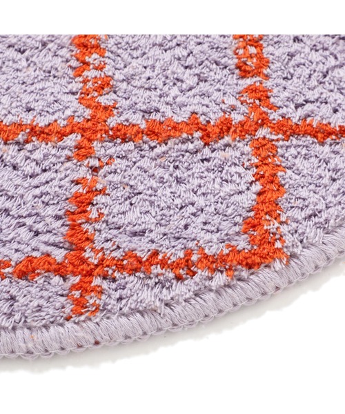 Francfranc（フランフラン）の「ウィンドウペン チェアパッド φ360 パープル×オレンジ（クッション/クッションカバー・レディース・パープル・FREE）」の2枚目の写真