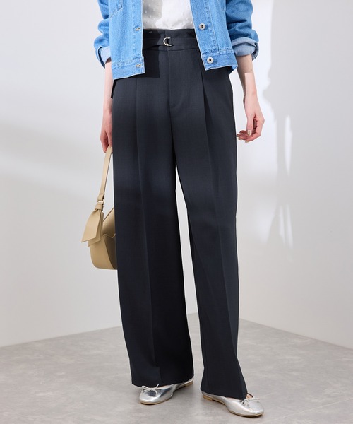 ROPE' PICNIC(ロペピクニック)の「【抗菌防臭・接触冷感・UVカット】カナパハイウエストパンツ/セットアップ対応(その他パンツ・レディース・グレー/ネイビー/グリーン系その他/ベージュ・40/38/36)」の4枚目の写真