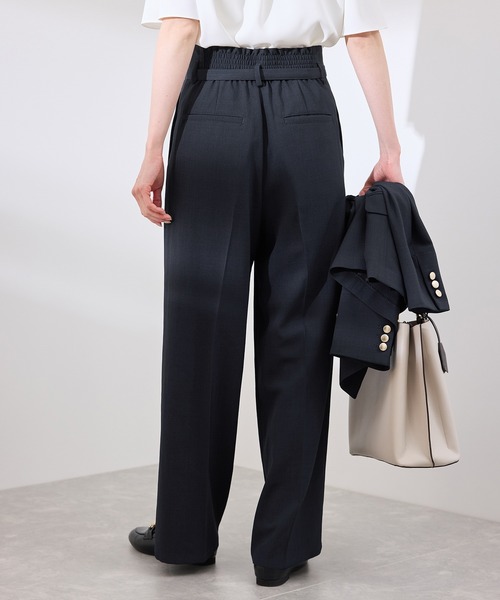 ROPE' PICNIC(ロペピクニック)の「【抗菌防臭・接触冷感・UVカット】カナパハイウエストパンツ/セットアップ対応(その他パンツ・レディース・グレー/ネイビー/グリーン系その他/ベージュ・40/38/36)」の15枚目の写真