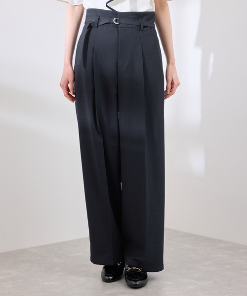 ROPE' PICNIC(ロペピクニック)の「【抗菌防臭・接触冷感・UVカット】カナパハイウエストパンツ/セットアップ対応(その他パンツ・レディース・グレー/ネイビー/グリーン系その他/ベージュ・40/38/36)」の18枚目の写真