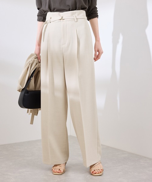 ROPE' PICNIC(ロペピクニック)の「【抗菌防臭・接触冷感・UVカット】カナパハイウエストパンツ/セットアップ対応(その他パンツ・レディース・グレー/ネイビー/グリーン系その他/ベージュ・40/38/36)」の10枚目の写真