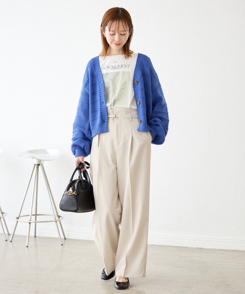 ROPE' PICNIC(ロペピクニック)の「【抗菌防臭・接触冷感・UVカット】カナパハイウエストパンツ/セットアップ対応(その他パンツ・レディース・グレー/ネイビー/グリーン系その他/ベージュ・40/38/36)」の7枚目の写真