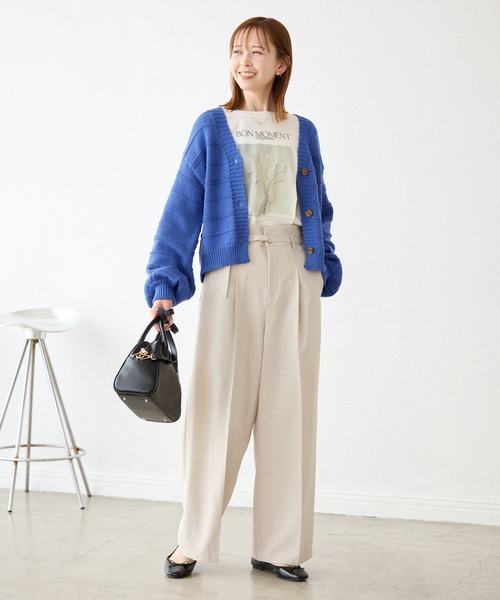 ROPE' PICNIC(ロペピクニック)の「【抗菌防臭・接触冷感・UVカット】カナパハイウエストパンツ/セットアップ対応(その他パンツ・レディース・グレー/ネイビー/グリーン系その他/ベージュ・40/38/36)」の8枚目の写真