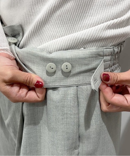 ROPE' PICNIC(ロペピクニック)の「【抗菌防臭・接触冷感・UVカット】カナパハイウエストパンツ/セットアップ対応(その他パンツ・レディース・グレー/ネイビー/グリーン系その他/ベージュ・40/38/36)」の5枚目の写真