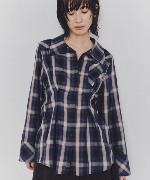 ブラウス シャツ ワイドスリーブタックシャツ｜セットアップ可/ウォッシャブル/防シワ レディース ワイドスリーブタックシャツ｜セットアップ可/ウォッシャブル/防