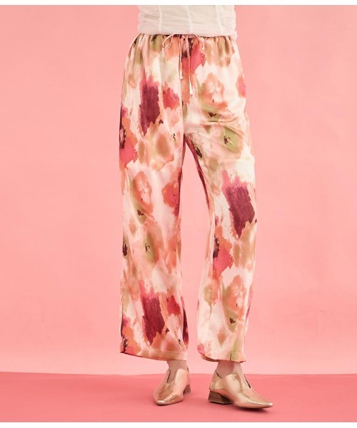 Settimissimo（セッティミッシモ）の「アート風プリント サテン ルーズ パンツ（その他パンツ・レディース・グリーン/ピンク・FREE）」の18枚目の写真