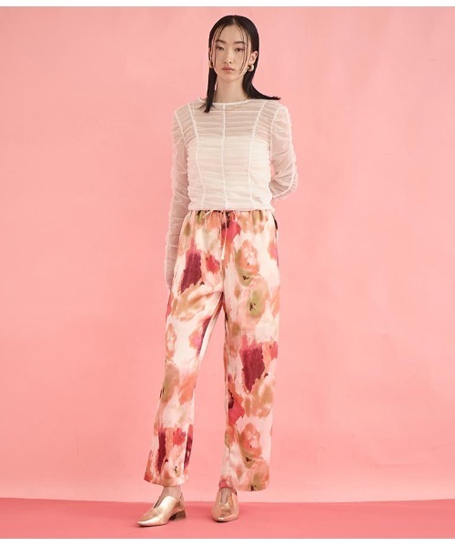 Settimissimo（セッティミッシモ）の「アート風プリント サテン ルーズ パンツ（その他パンツ・レディース・グリーン/ピンク・FREE）」の20枚目の写真