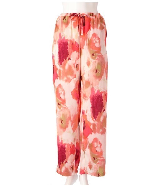 Settimissimo（セッティミッシモ）の「アート風プリント サテン ルーズ パンツ（その他パンツ・レディース・グリーン/ピンク・FREE）」の7枚目の写真