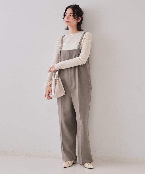 【新品タグ付き】OPAQUE.CLIP　レース切り替えオールインワンパンツ OPAQUE.CLIP レース切り替え オールインワン オペークドット