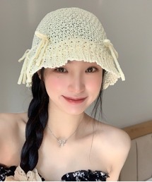 Mejoul（メジュール）の「リボンクロシェ編み ペーパーハット（ハット）」