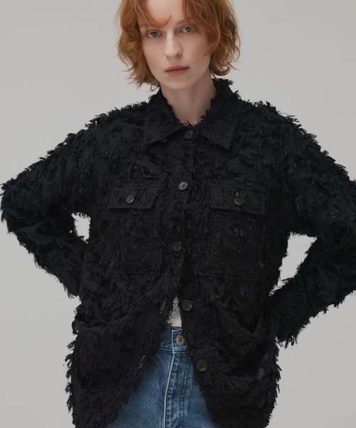 PUBLIC TOKYO（パブリックトウキョウ）の「フェザーJQワークシャツ（シャツ/ブラウス・レディース・ブラック/ホワイト・FREE）」の2枚目の写真