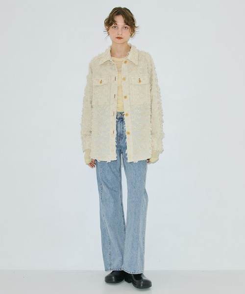 PUBLIC TOKYO（パブリックトウキョウ）の「フェザーJQワークシャツ（シャツ/ブラウス・レディース・ブラック/ホワイト・FREE）」の3枚目の写真