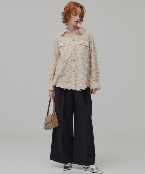 PUBLIC TOKYO（パブリックトウキョウ）の「フェザーJQワークシャツ（シャツ/ブラウス・レディース・ブラック/ホワイト・FREE）」の14枚目の写真