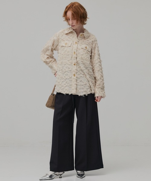 PUBLIC TOKYO（パブリックトウキョウ）の「フェザーJQワークシャツ（シャツ/ブラウス・レディース・ブラック/ホワイト・FREE）」の13枚目の写真