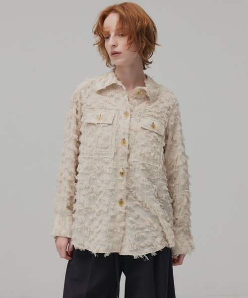 PUBLIC TOKYO（パブリックトウキョウ）の「フェザーJQワークシャツ（シャツ/ブラウス・レディース・ブラック/ホワイト・FREE）」の5枚目の写真