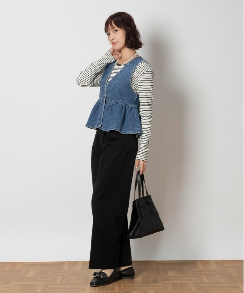 SOMETHING（サムシング）の「【SOMETHING】2WAYペプラムビスチェ/セットアップ対応（その他トップス・レディース・ダークインディゴブルー・フリー）」の5枚目の写真