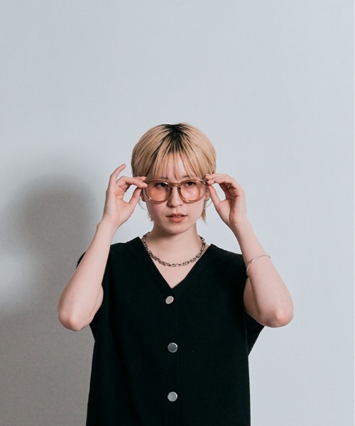 W:Huku(フーク)の「Vネック コットン ニット ベスト(ニット/セーター・レディース・チャコール/ライトグレー/ブラック・L/M)」の19枚目の写真