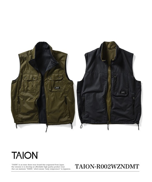 TAION（タイオン）の「【TAION(タイオン)】〈ユニセックス〉ノンダウン マウンテン リバーシブル Wジップ ベスト（ベスト・メンズ・グリーン系6/ブラック系その他/ブラック×パープル/スカイブルー系/ネイビー系9/ネイビー系5・L/S/M）」の12枚目の写真