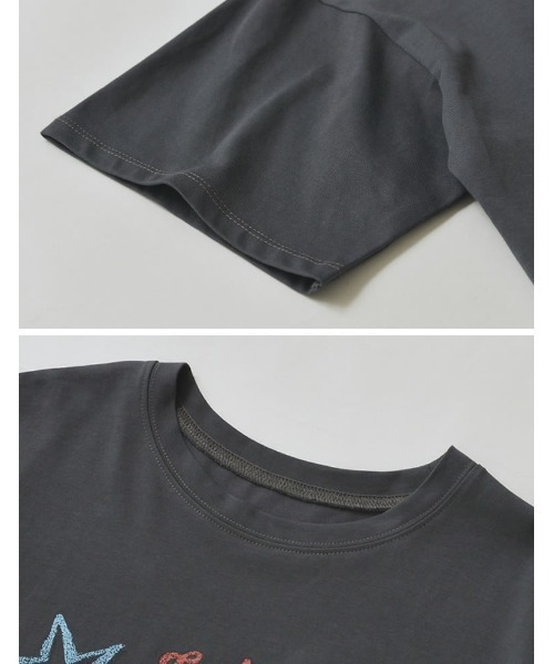 Re:EDIT（リエディ）の「[UVカット][接触冷感]オーバーサイズプラネットグラフィックTシャツ（Tシャツ/カットソー・レディース・ホワイト/チャコールグレー/ブラック・MEDIUM/LARGE）」の16枚目の写真