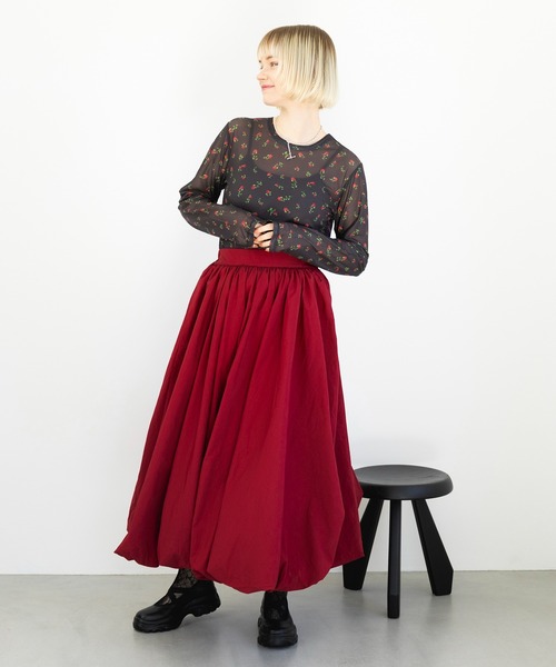 MAISON BREEZE reveur(メゾンブリーズレヴール)の「【MAISON BREEZE reveur】crew neck printed sheer tops クルーネックプリントシアートップス(Tシャツ/カットソー・レディース・ベージュ/ベージュ系その他2/ブラック系その他2/ブラック・FREE)」の14枚目の写真