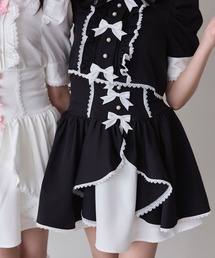 フロントラッフルコルセットスカート