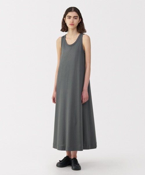 MUJI Labo（ムジラボ）の「〔MUJI Labo〕婦人　リネン混ノースリーブワンピース（ワンピース・レディース・ダークグレー/イエロー系・S/M/L/XL）」の2枚目の写真