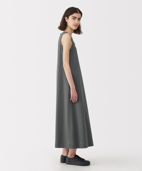 新品　MUJI Labo　現行品　リネンシルク　キャミワンピース　ネイビー　L 婦人 リネンシルクワンピース | 無印良品