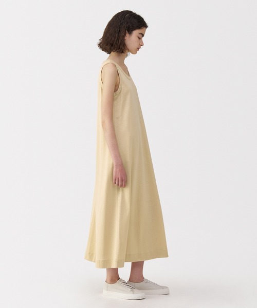 MUJI Labo ノースリーブタックワンピース L スモーキーイエロー MUJI Labo ノースリーブタックワンピース L スモーキーイエロー