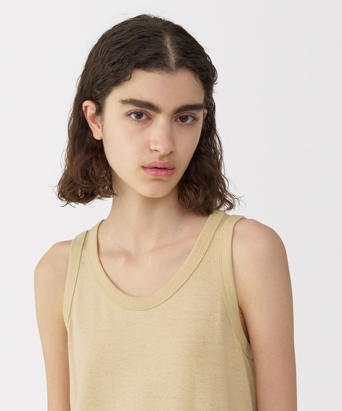 MUJI Labo（ムジラボ）の「〔MUJI Labo〕婦人　リネン混ノースリーブワンピース（ワンピース・レディース・ダークグレー/イエロー系・S/M/L/XL）」の7枚目の写真