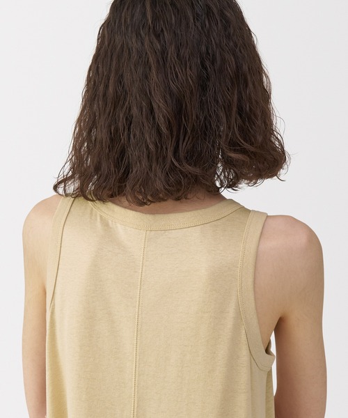 MUJI Labo（ムジラボ）の「〔MUJI Labo〕婦人　リネン混ノースリーブワンピース（ワンピース・レディース・ダークグレー/イエロー系・S/M/L/XL）」の8枚目の写真