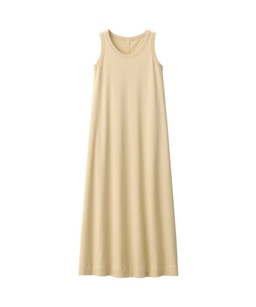 MUJI Labo（ムジラボ）の「〔MUJI Labo〕婦人　リネン混ノースリーブワンピース（ワンピース・レディース・ダークグレー/イエロー系・S/M/L/XL）」の9枚目の写真