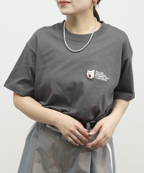 Firsthand(ファーストハンド)の「Firsthand/ファーストハンド オーガニックコットン アニマル刺繍プリントTシャツ CAT(Tシャツ/カットソー・レディース・ホワイト/チャコールグレー/ネイビー・FREE)」の14枚目の写真
