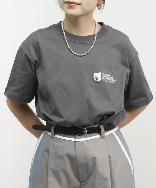 Firsthand(ファーストハンド)の「Firsthand/ファーストハンド オーガニックコットン アニマル刺繍プリントTシャツ CAT(Tシャツ/カットソー・レディース・ホワイト/チャコールグレー/ネイビー・FREE)」の13枚目の写真