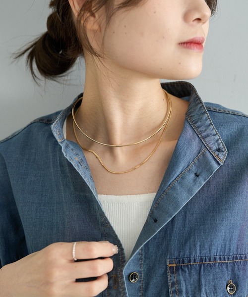 PUAL CE CIN（ピュアルセシン）の「2連メタルチョーカー（チョーカー・レディース・ゴールド/シルバー・FREE）」の7枚目の写真