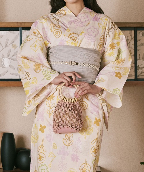 アルマリア浴衣 4点セット (ゆかた 兵児帯 腰紐) ゆらめき牡丹 アルマリア浴衣 4点セット (ゆかた 兵児帯 腰紐) ゆらめき牡丹