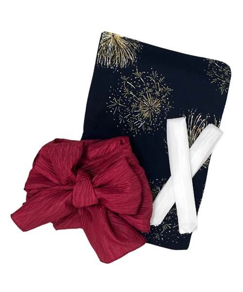 CELEN（セレン）の「簡単着付け 兵児帯ゆかた4点セット 浴衣・兵児帯・腰紐2本（浴衣・レディース・ネイビー系1/ホワイト系/ブラック系1/イエロー系/ブラック系2/ネイビー系2/ピンク系/ブルー系・FREE）」の21枚目の写真