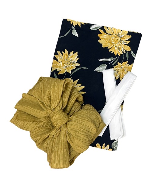 CELEN（セレン）の「簡単着付け 兵児帯ゆかた4点セット 浴衣・兵児帯・腰紐2本（浴衣・レディース・ネイビー系1/ホワイト系/ブラック系1/イエロー系/ブラック系2/ネイビー系2/ピンク系/ブルー系・FREE）」の11枚目の写真