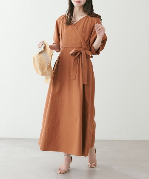 極美品】シトラスノーツ 高級シルク使用 カシュクールドレス
