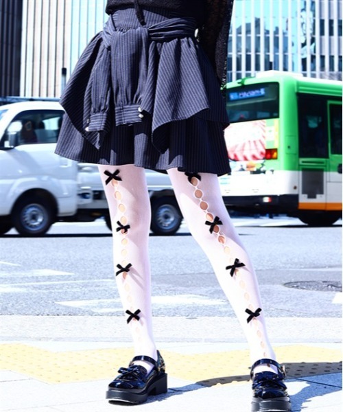 axes femme(アクシーズファム)の「シャツ巻き風イレヘムミニスカート(スカート・レディース・ピンク/ネイビー/ブラック・FREE)」の2枚目の写真
