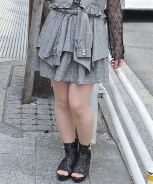 axes femme(アクシーズファム)の「シャツ巻き風イレヘムミニスカート(スカート・レディース・ピンク/ネイビー/ブラック・FREE)」の1枚目の写真