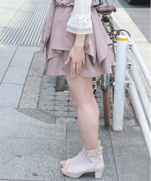 axes femme(アクシーズファム)の「シャツ巻き風イレヘムミニスカート(スカート・レディース・ピンク/ネイビー/ブラック・FREE)」の4枚目の写真