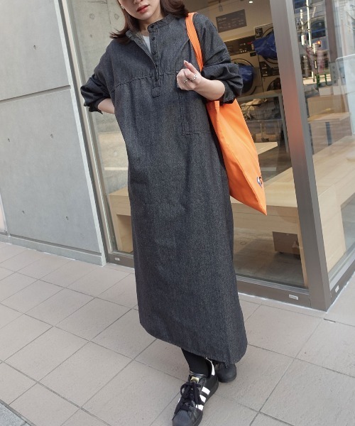 CORNERS by KR（コーナーズバイケーアール）の「【CORNERS by KR】デニムヘンリーネックワンピース（ワンピース・レディース・インディゴブルー/ブルー/ライトブルー/ブラック・L/M）」の18枚目の写真