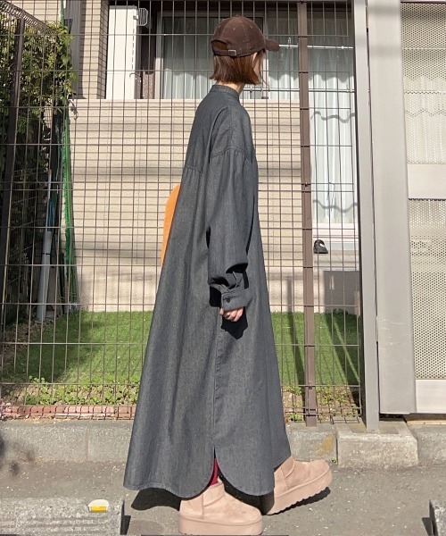 CORNERS by KR（コーナーズバイケーアール）の「【CORNERS by KR】デニムヘンリーネックワンピース（ワンピース・レディース・インディゴブルー/ブルー/ライトブルー/ブラック・L/M）」の20枚目の写真