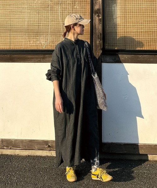 cancan　ボックス9個、正面1枚、側面1枚 CORNERS by KR】デニムヘンリーネックワンピース（ワンピース