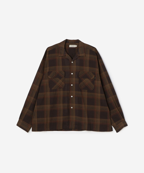 SEDAN ALL-PURPOSE（セダンオールパーパス）の「SEDAN ALL-PURPOSE | Madras Plaid Open Collar Shirt MEN（シャツ/ブラウス・メンズ・ブラウン系その他/ブラック系その他・M/L/XL）」の10枚目の写真